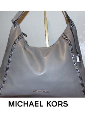 $398 MICHAEL KORS Super Rare Shoulder Bag Tote Hobo w Silver Hardware & Hangtag